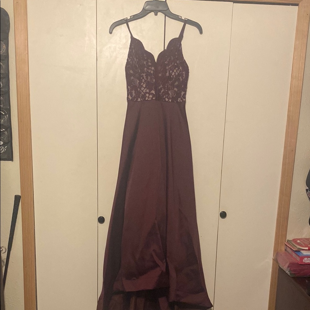 Red Halter Sleeveless Prom Gown